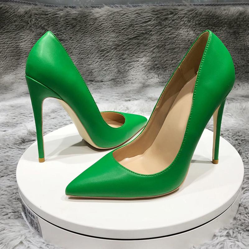 

Green 12cm High Heels Women Shoes Sexy Night Club Party Wedding Thin Slip On Pointed Toe Stiletto Pumps YG045 CHENSIR9 Dress, 10cm