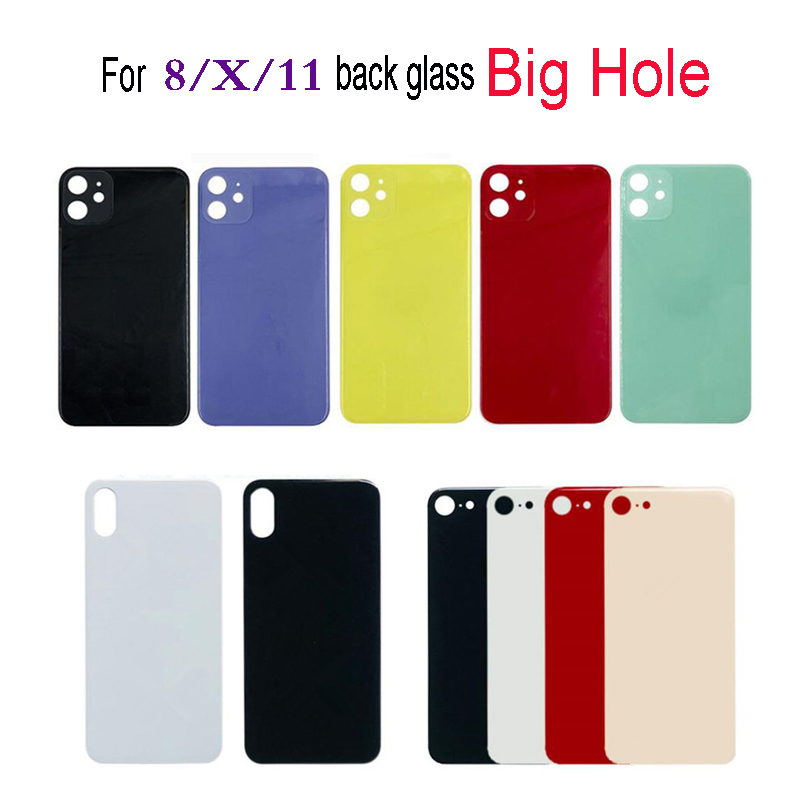

OEM Big hole camera Back Glass Cover For iPhone 8 11plus X XR XS Pro MAX Battery Cover Housing With Adhesive Sticker