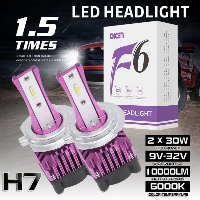 

Car Headlights 2Pcs/Set H7 LED Headlight 60W CSP Front Bulb Super Bright White Beam 6000K Modeling Fog Light Kit Waterproof