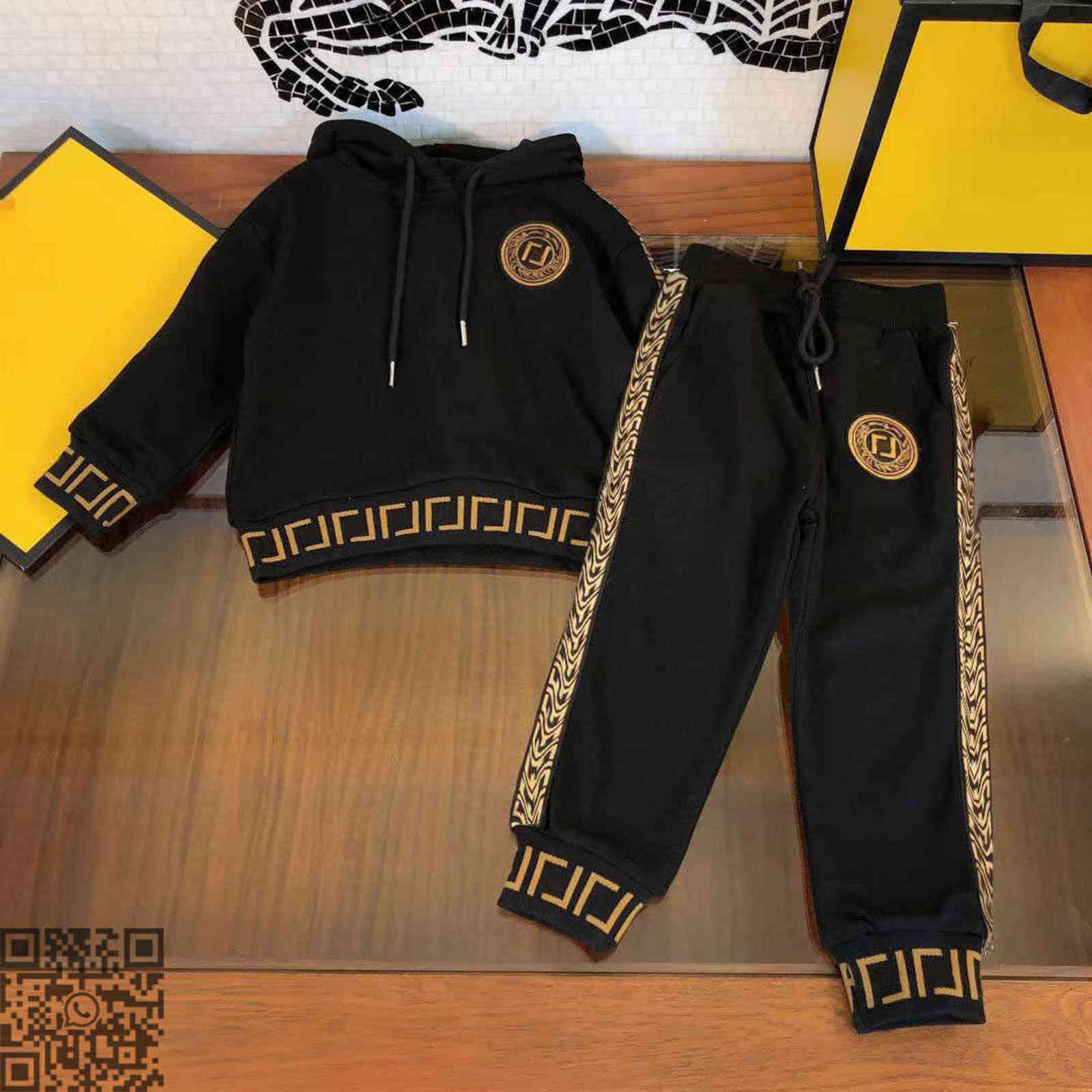 

Autumn FF brand set Baby Clothes fd kids hoodies pans 2 piece boy suit high quality white children suit sport size 110-160 Designers Clothes