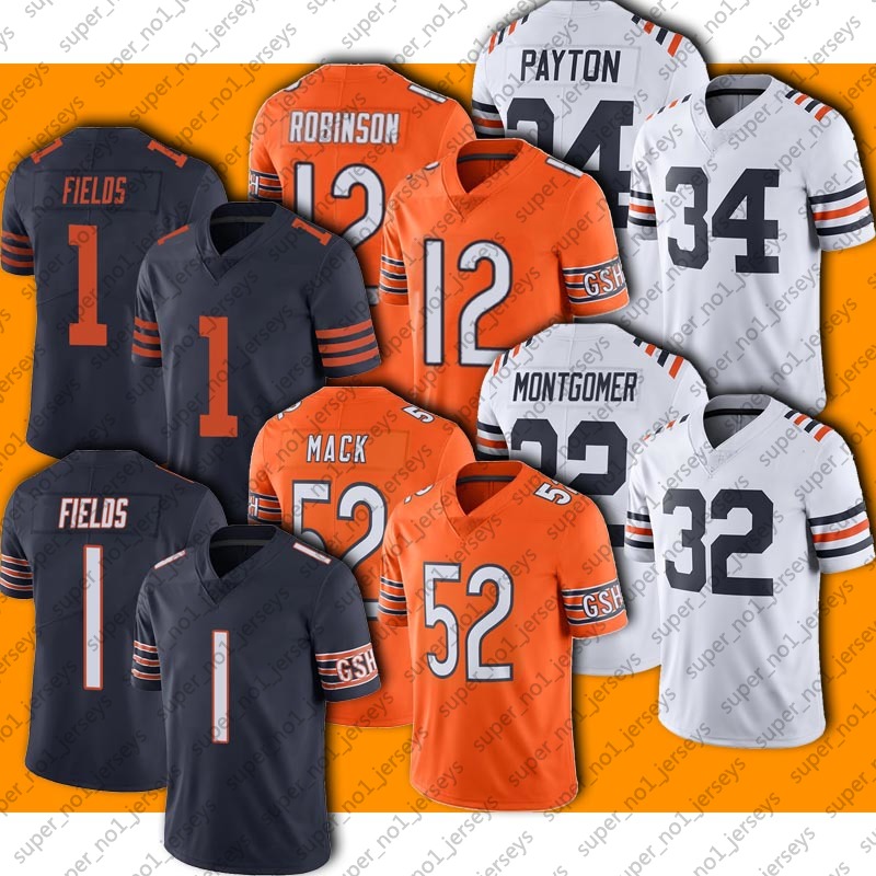 

1 Justin Fields 52 Khalil Mack Jersey 9 Nick Foles 32 David Montgomery Jerseys Allen Robinson II Eddie Jackson Cole Kmet Miller Jerseys, Lavender