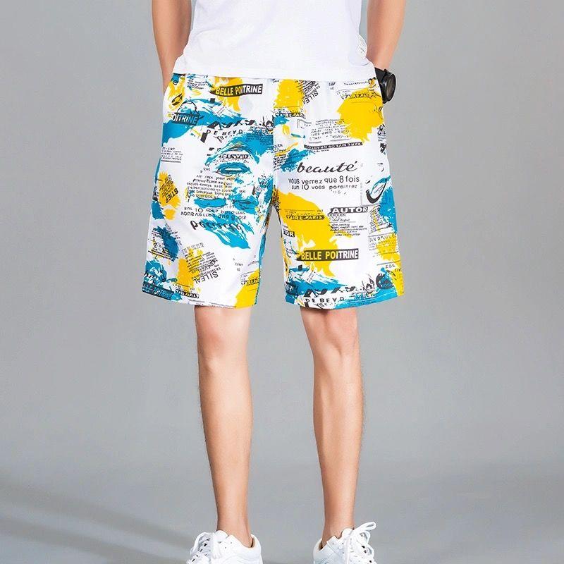 

All-match Popular Loose Style Men's Shorts Board Summer Beach Pants Capris Large Medium Casual Quick Drying Swimming Trunks, Camouflage