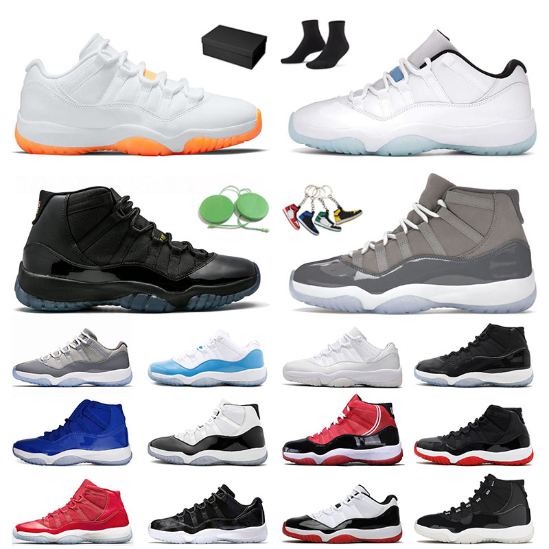 2021 Cool Grey Jumpman 11 11S Chaussures de basket-ball authentiques pour hommes Citrus Low Legend Blue Bred High Space Jam Cap et robe Hommes Fe