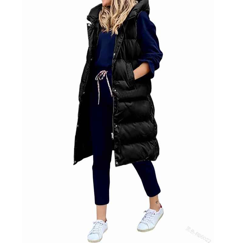

Women' Down & Parkas Lugentolo Winter Coat Women Long Hooded Sleeveless Jacket Loose Casual Fashion Single-breasted Warm Vest Woman, Beige