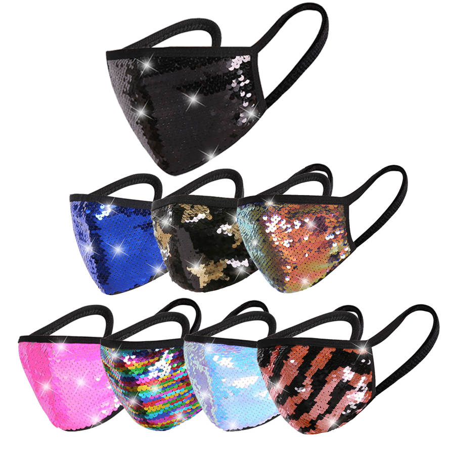 

Sequin face mask women blingbling dustproof anti fog haze protection masks adult fashion Breathable facemask