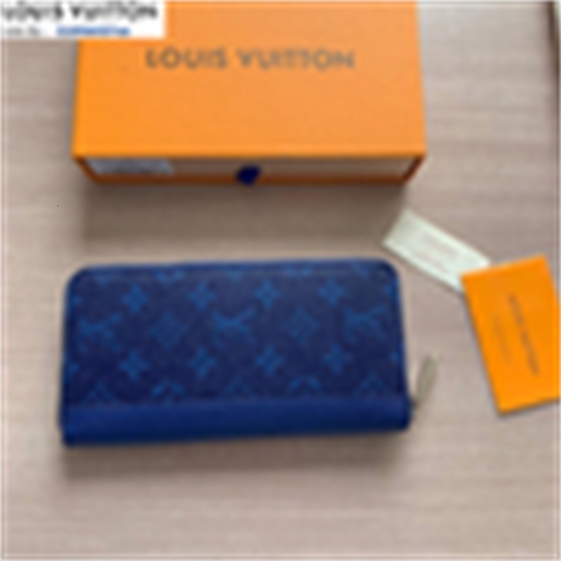 

designer luxury m30721 zipper wallet blue men real leather long wallet chain wallets compact purse clutches evening key card brand holders, Red;black