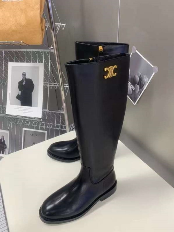 

Newest Designer boots women shoes logo fashion luxury chain knee long Thigh-High elegant metal good matching high quality 35-40, Black