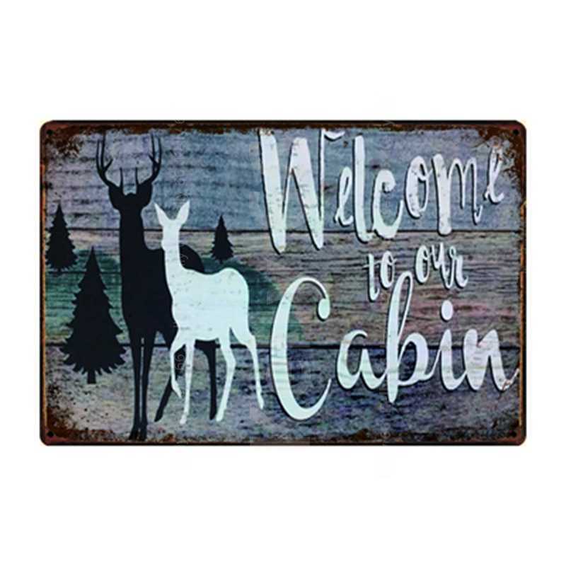 

Welcome To Our Cabin Beach The Summer Party Tin Metal Sign Home Decor Bar Wall Art Painting 20*30 CM Size JT-61