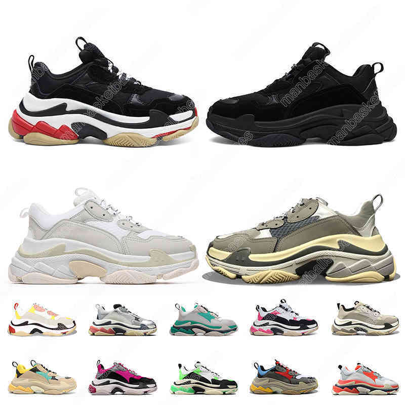 

Breatheable Fashion Designer Women Mens Luxurys Designers Run Shoes Triple s Sneakers Crystal Bottoms Pairs 17FW Clear Sole Loafers Vintage White Black, A34 36-40