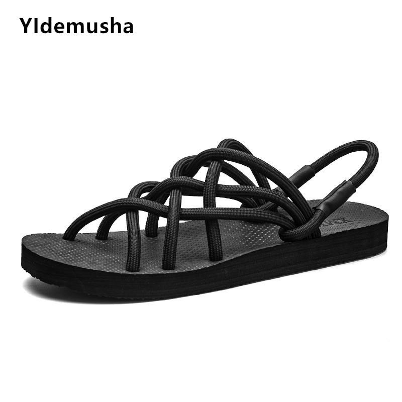 

Sandals Men Comfortable Shoes 2021 Beach Summer Man Flip Flops Fashion Gladiator Flat Sandles, Black