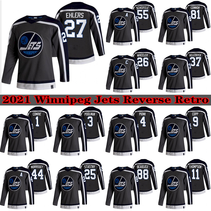 

Winnipeg Jets 2021 Reverse Retro Jersey 13 Pierre-Luc Dubois 26 Blake Wheeler 55 Mark Scheifele 27 Nikolaj Ehlers 37 Hellebuyck hockey Jerseys, Black;red