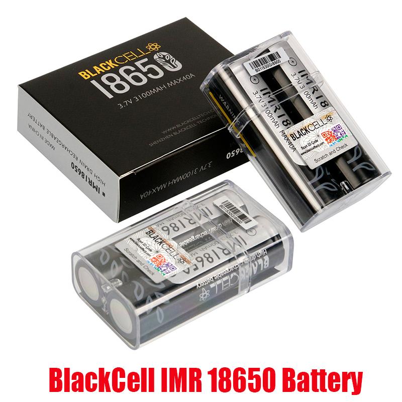 

100% Original BlackCell IMR 18650 Battery 3100mAh 40A 3.7V High Drain Rechargeable Flat Top Vape Box Mods Lithium Batteries