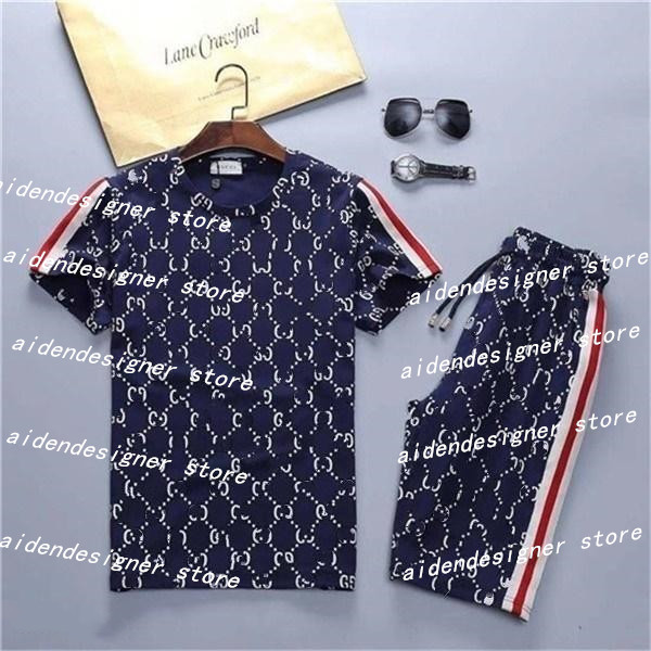 

2021 Mens Beach Designer Tracksuits Summer Fashion Seaside Holiday Shirts Shorts Sets Outfits, Gray