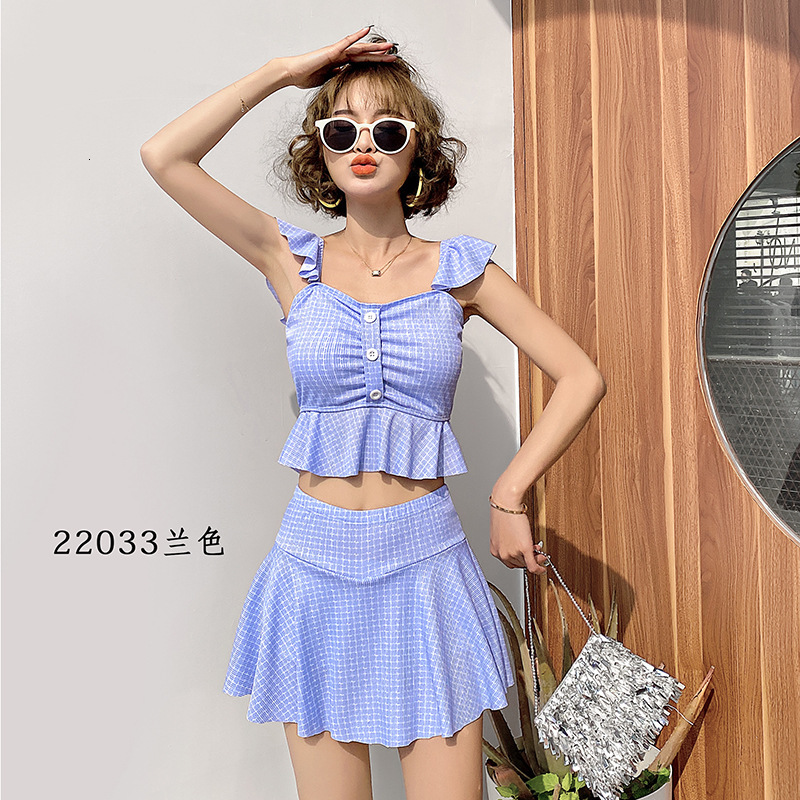 Little Women&#039;s Split Korean Fresh Swimsuit Student&#039;s Belly Covered Small Chest Sexy Bikini Spring Bathing Suit-image-678426402