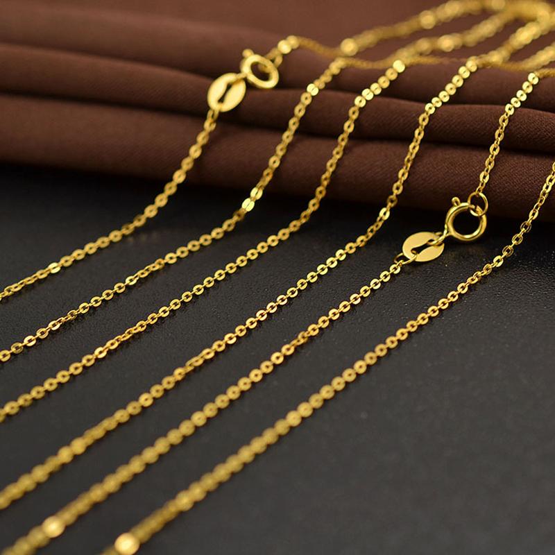

Chains MIQIAO Real 18K Gold Chain Necklace Classic O Design Solid AU750 For Women Fine Jewelry Gift NE002