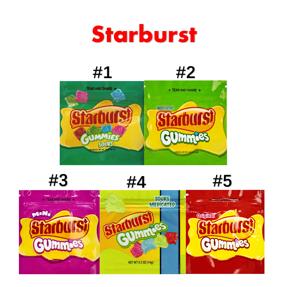 

Starburst WARHEADS AIRHEADS Xtremes Empty Bag 400MG 408MG Smell Proof Packaging Zipper Package DHL Free