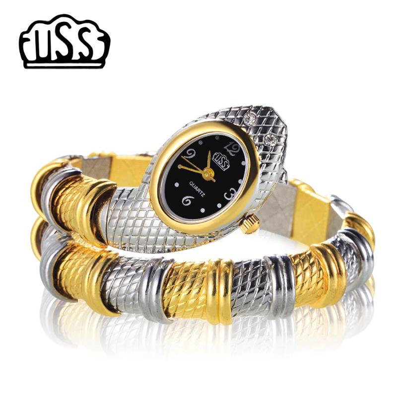 

Golden Women's Watch Snake Strap Stainless Steel Female Clock Fashion Quartz Luxury Bracelet Relogio Feminino 2021 Wristwatches, Gold