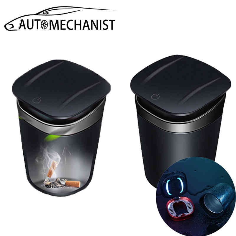 

Portable LED Ashtrays Smokeless Ashtray Cigarette Ash Tray For Car Smoke Holder Automobiles Trash Accessories
