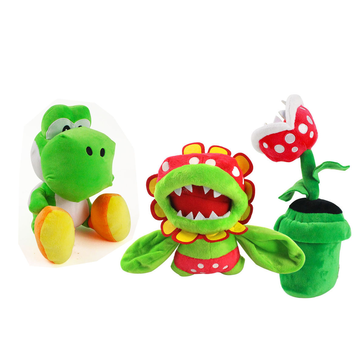 

18-20cm Petey Piranha Flower And Yoshi Stuffed Doll Plush Toy For Baby Kids Holiday Gifts, Green