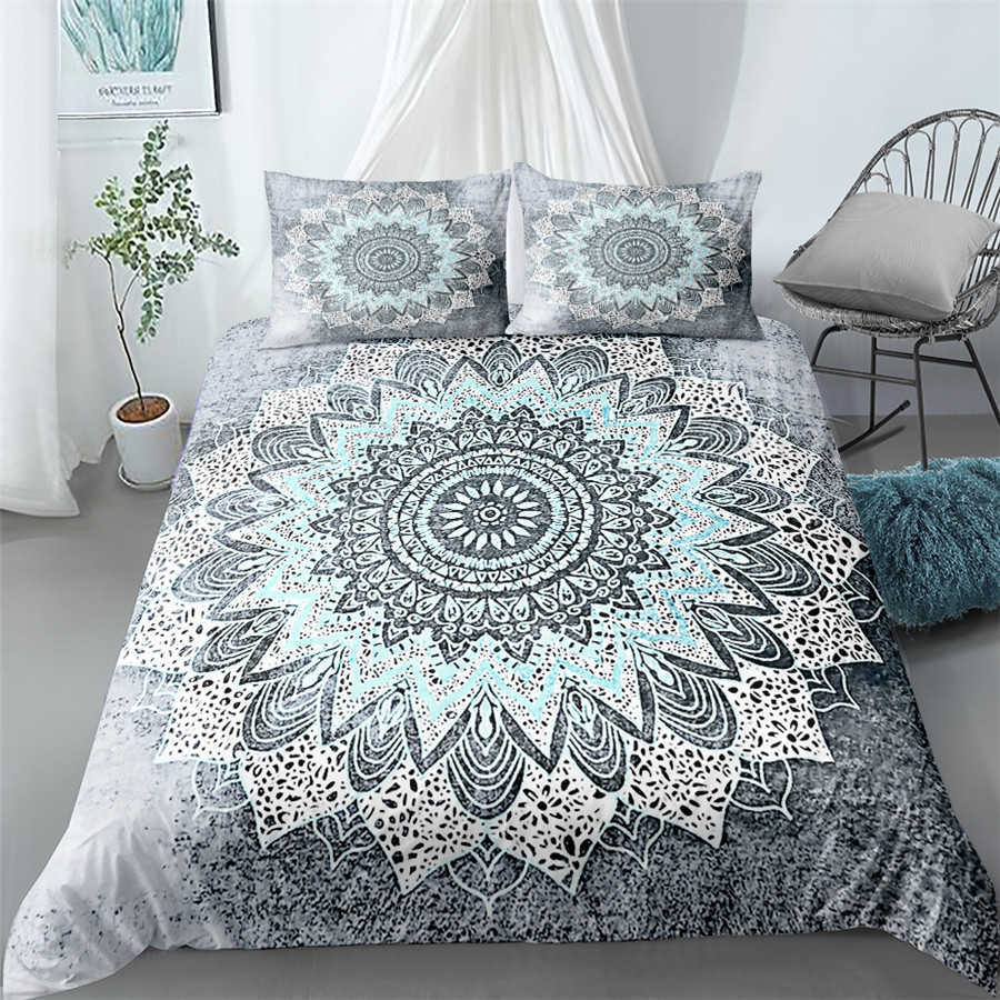

boho mandala indian bedding set king  ull twin single size bed linen set X0803
