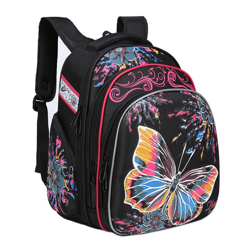 

School Bags Cartoon Butterfly Pattern Children's Space Backpack For Girs Orthopedic Boy Car Kids Primary Backpacks
