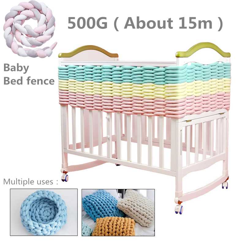 

Bedding Sets DIY Baby Bumper Bed Braid Knot Pillow Cushion For Infant Crib Protector Cot Room Decor Anti-collision Fence