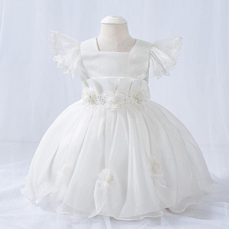 

Girl's Dresses White Born Baptism 1st Birthday Dress For Baby Girl Clothes Princess Tutu Lace Wedding 3 9 12 24 Months