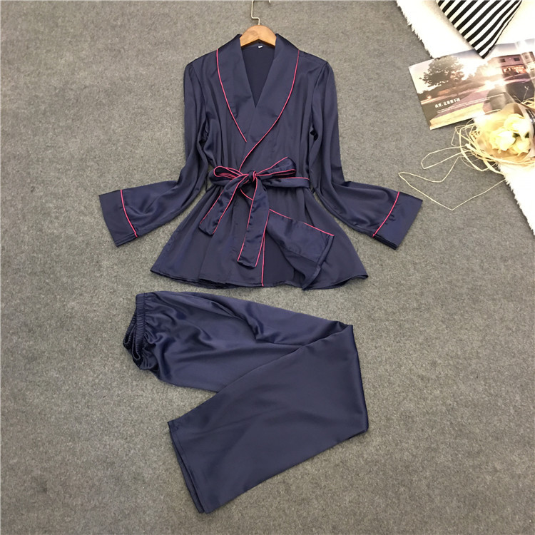 

2021lisacmvpnel long style soft breathable women pajamas rayon casual female pajama set twinset women homewear, Black;red