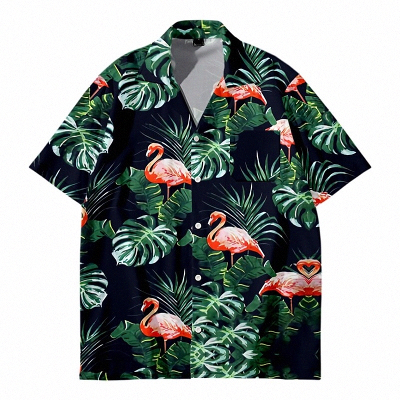 Men's Shirt Floral Collar Classic Casual Fashion Comfortable Daily Beach Short Sleeve Tops Basic Boho Rainbow X4vO#