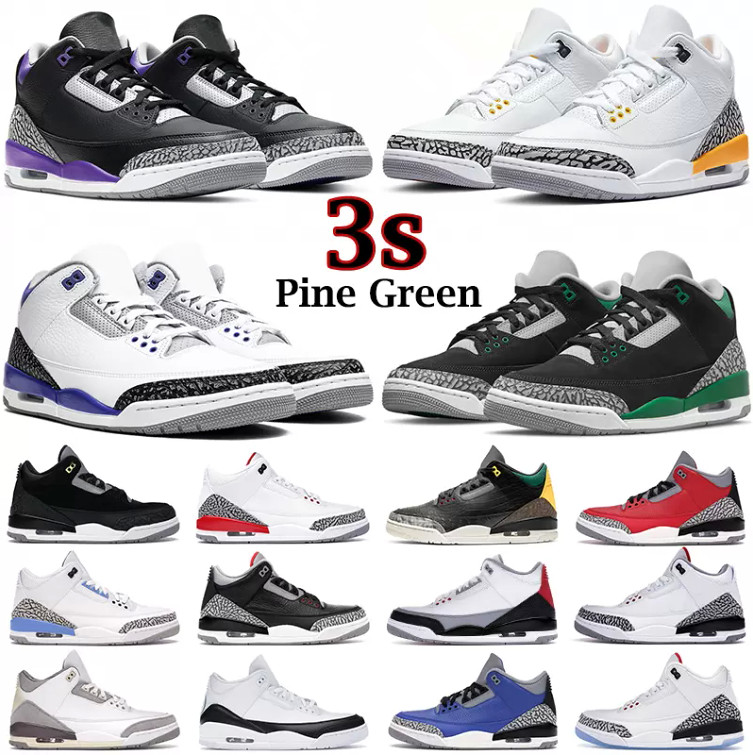 

2022 mens basketball shoes jumpman 3s Pine Green Racer Blue Cool Grey Georgetown Medium Royal Cement International Flight 3 men trainers outdoor sports sneakers, 21