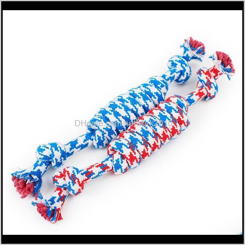 

Toys Chews Fun Pet Chew Knot Cotton Stripe Rope Toy Durable High Quality Dog Accessories Drop Rseue Vbzm0
