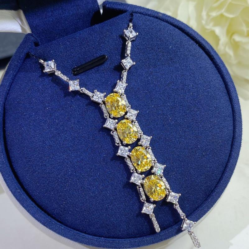 

Chains Fashion European And American Styles Fancy Intense Yellow Diamond Tassel Ladies Necklace