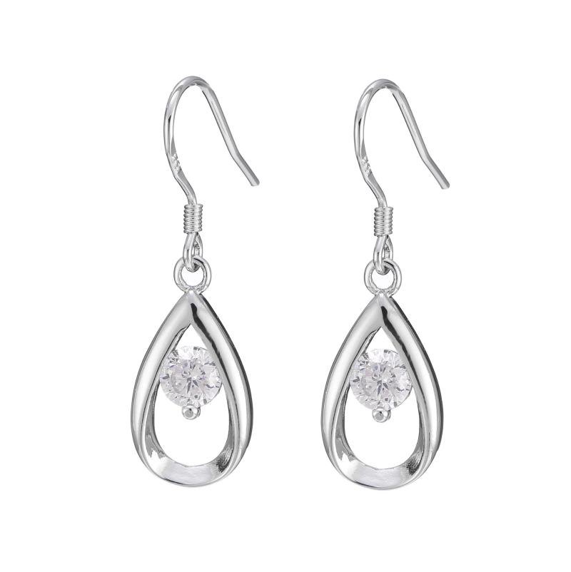 

Dangle & Chandelier S925 Sterling Silver Color Jewelry Zircon Diamond Earring Water Drop Brinco Bizuteria For Women Orecchini