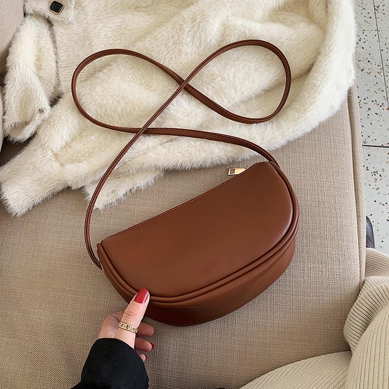 

Evening Bags HOCODO Pu Leather Shoulder Women Solid Color Handbags Female Small Ladies Crossbody Quality Multifunction, White