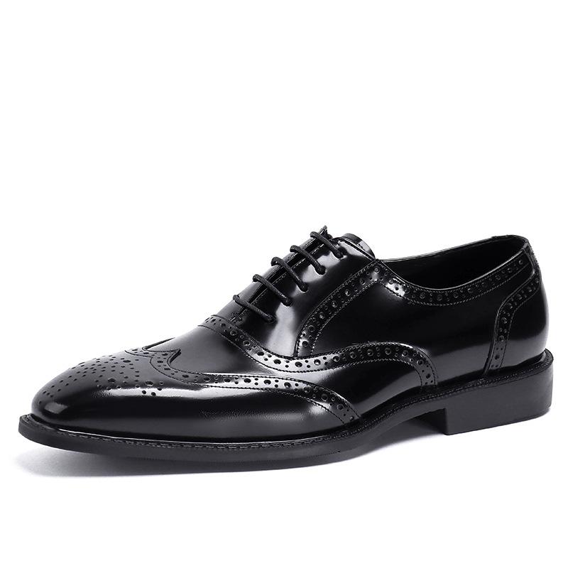 

Dress Shoes Autumn Winter Genuine Leather British Retro Men Cowhide Boots Designer, Black