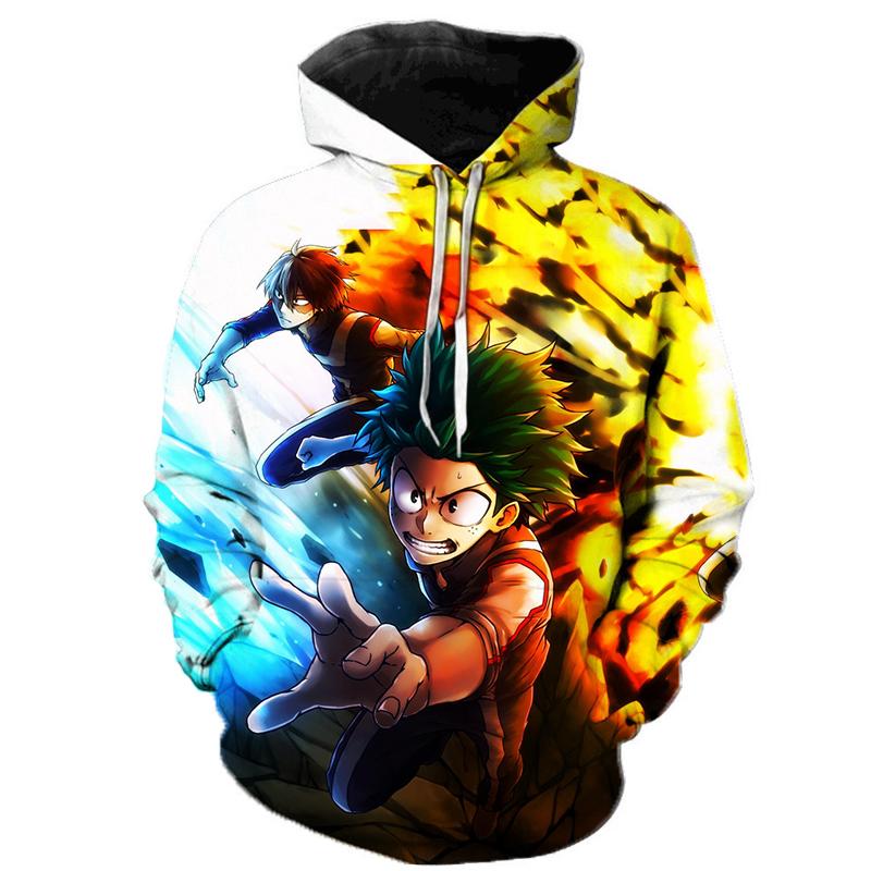 

Men's Hoodies & Sweatshirts 2021 My Hero Academia Hoodie Anime Cosplay Costume 3D Printed Oversized Pullover Men Women Fashion, Black