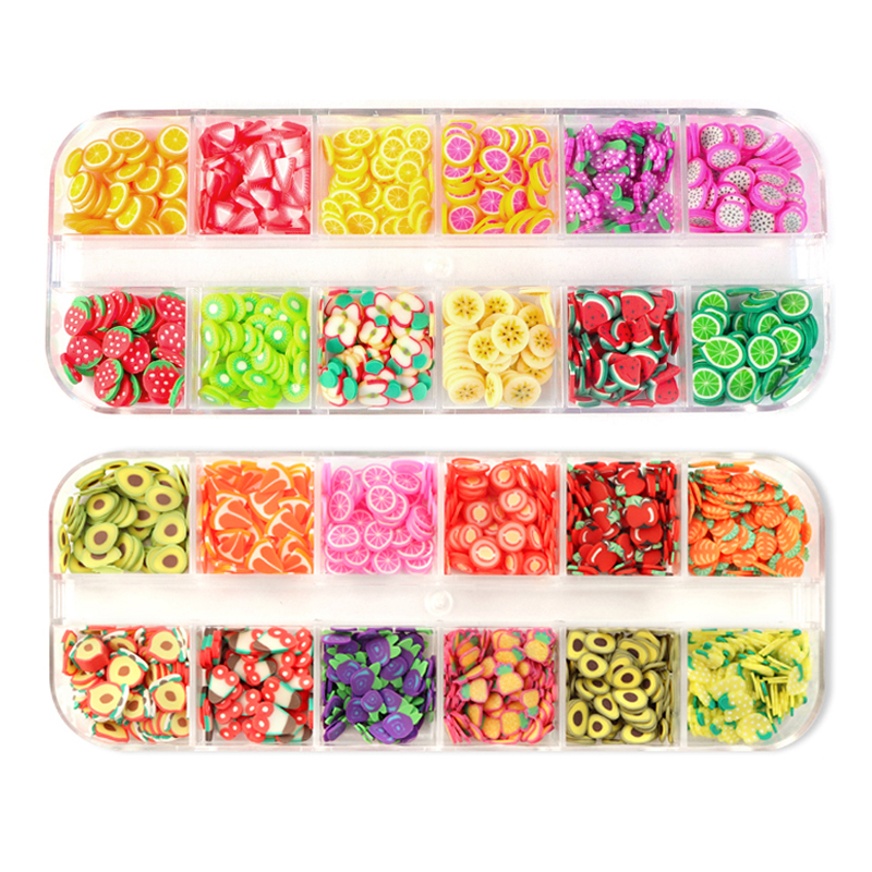 

Soft Clay Fruit Nail Art Decorations 3D Strawberry Cherry Lemon Sequins For Nail Design Acrylic Gel Manicure Salon Supplies