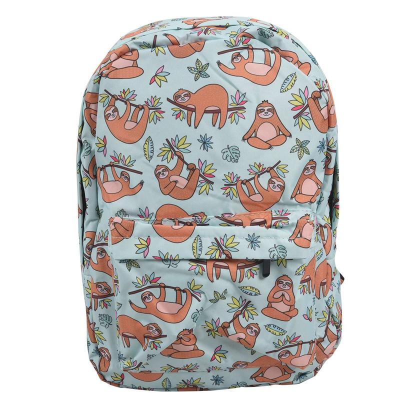 

Backpack For Girls Brown Sloth Leaf Water Resistant Print Backpacks Teenage School Bag Travel Bags, Multi