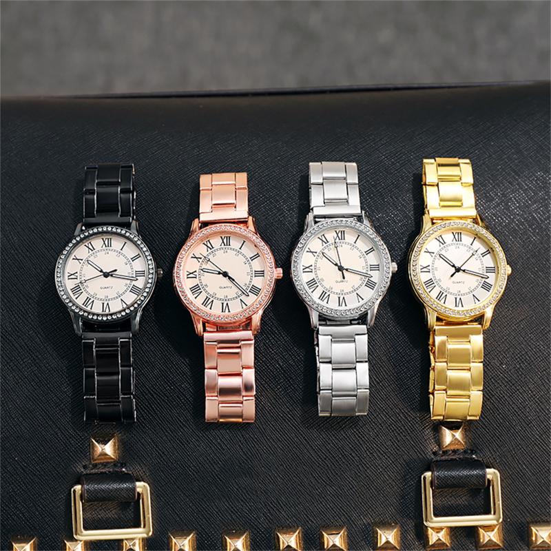 

Wristwatches Ladies Diamond-Studded Luminous Retro Female Watches Belt Quartz Watch For Lady 2021 Women's Zegarek Damski