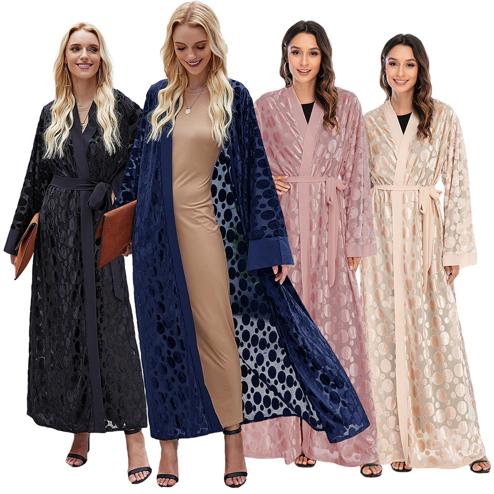 

Eid Mubarak Kaftan Dubai Abaya Turkey Kimono Cardigan Hijab Muslim Dress Islam Clothing Abayas For Women Robe Femme Ete Qatar