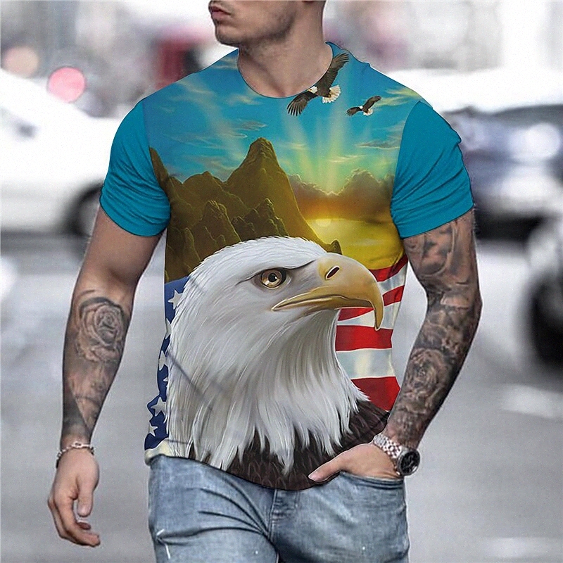 T-shirt Homme 3D Imprimer Graphic rond Party Poignée quotidienne à manches courtes à manches courtes exagérées vert rouge m3HP #