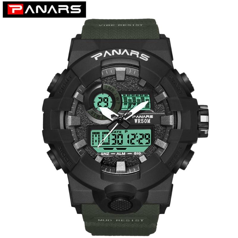 

Sports Watch Men's Waterproof Luminous Multi-function Alarm Timer Clock Wrist Digital Relogio Masculino Wristwatches, White gold