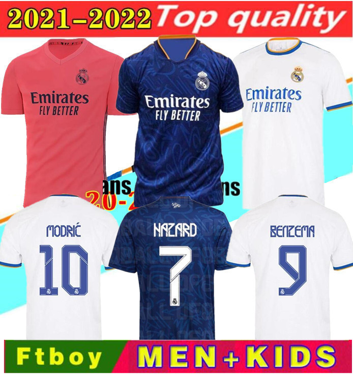 

REAL MADRID jerseys 21 22 soccer football shirt ALABA HAZARD SERGIO RAMOS BENZEMA MODRIC ASENSIO camiseta men + kids kit 2021 uniforms fourth, Black