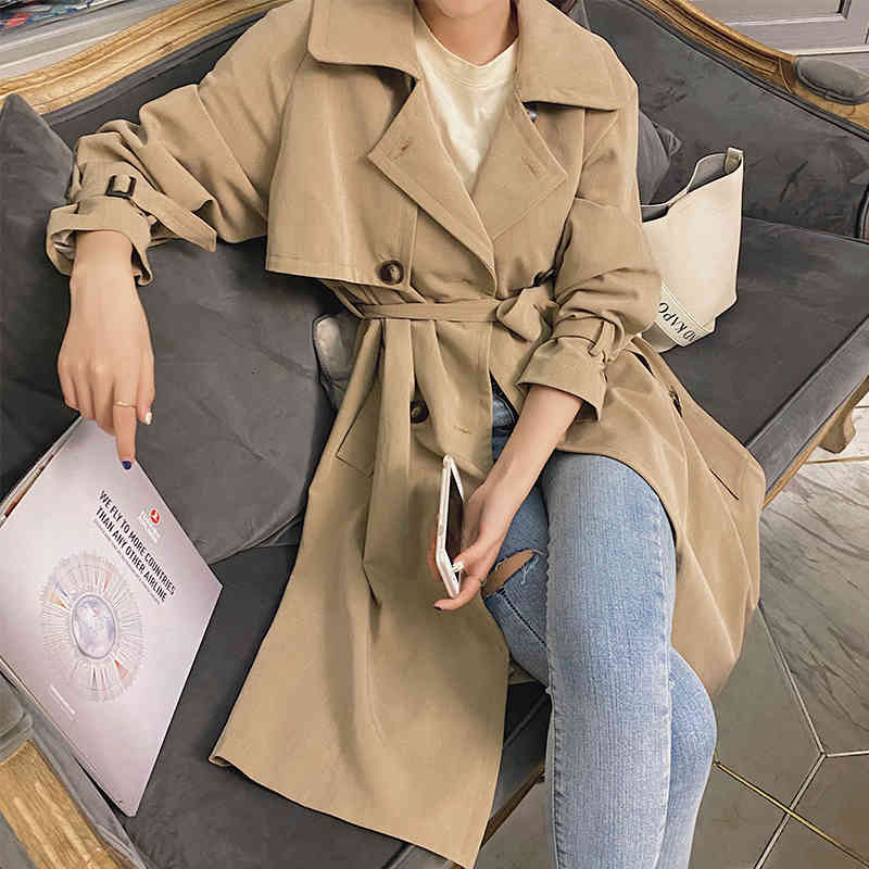 

women's trench coats mishow- trench coat female vintage for spring, , solid , women's fashions, mx20a7362 rg1w, Tan;black