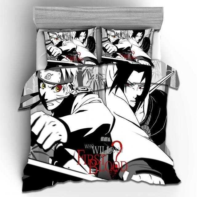 Naruto 3D Printing Cartoon Comforter Bedding Set Anime Kids Adult Duvet Cover Set Queen King Double Bed Home Housse De Couette Naruto Gift