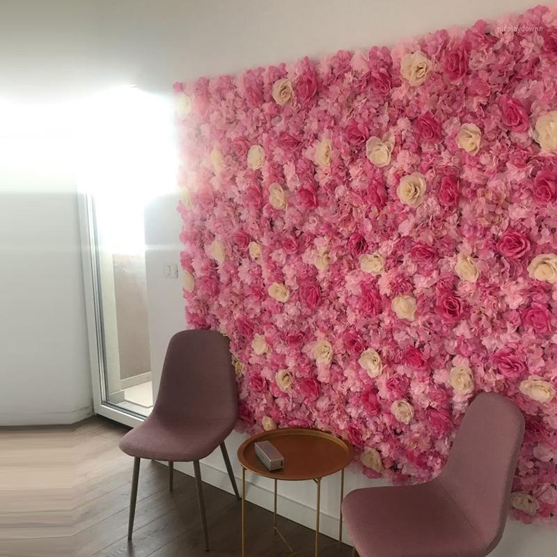 

Decorative Flowers & Wreaths Silk Rose Flower Wedding Decoration Artificial Wall For Home Decor Baby Shower Backdrops With