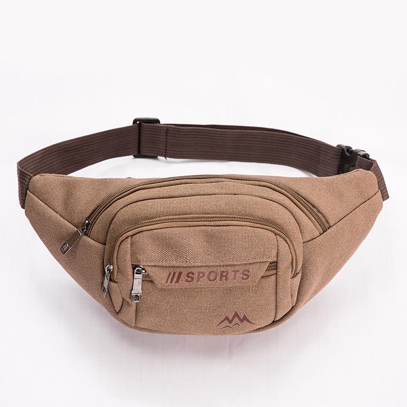 

Washed Canvas Waist Bag Multifunctional Large-capacity Coin Purse Street Cashier Sports Pocket Unisex 2021 Trend Bags