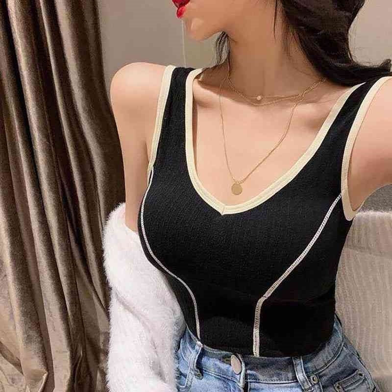 

plastic seamless backing Korean women's waistcoat versatile sports Yoga underwear nightclub artifact, Black