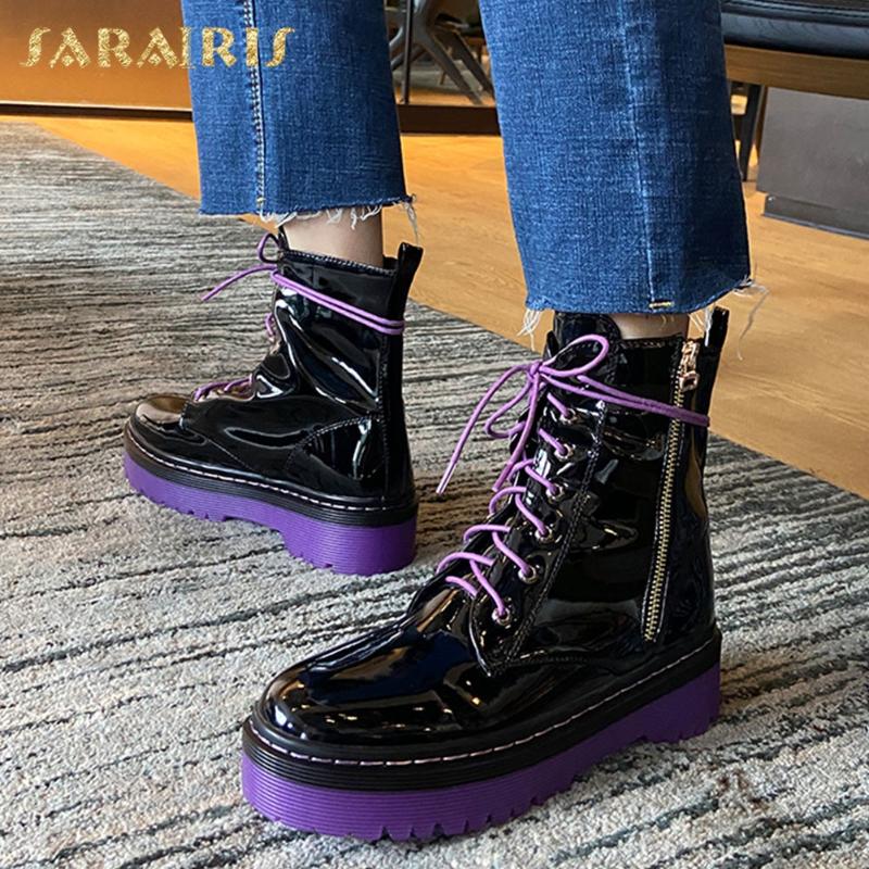 

Boots Sarairis 2021 Arrivals Trend Street Neutral Woman Shoes Men And Women Platform Comfy Zipper Fashion Ankle, Black