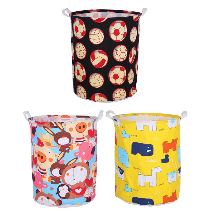 

Cute Large Cartoon Colorful Printed Laundry Basket Dirty Clothes Sundry Kids Toys Organizer Home Storage With Handles & Organization